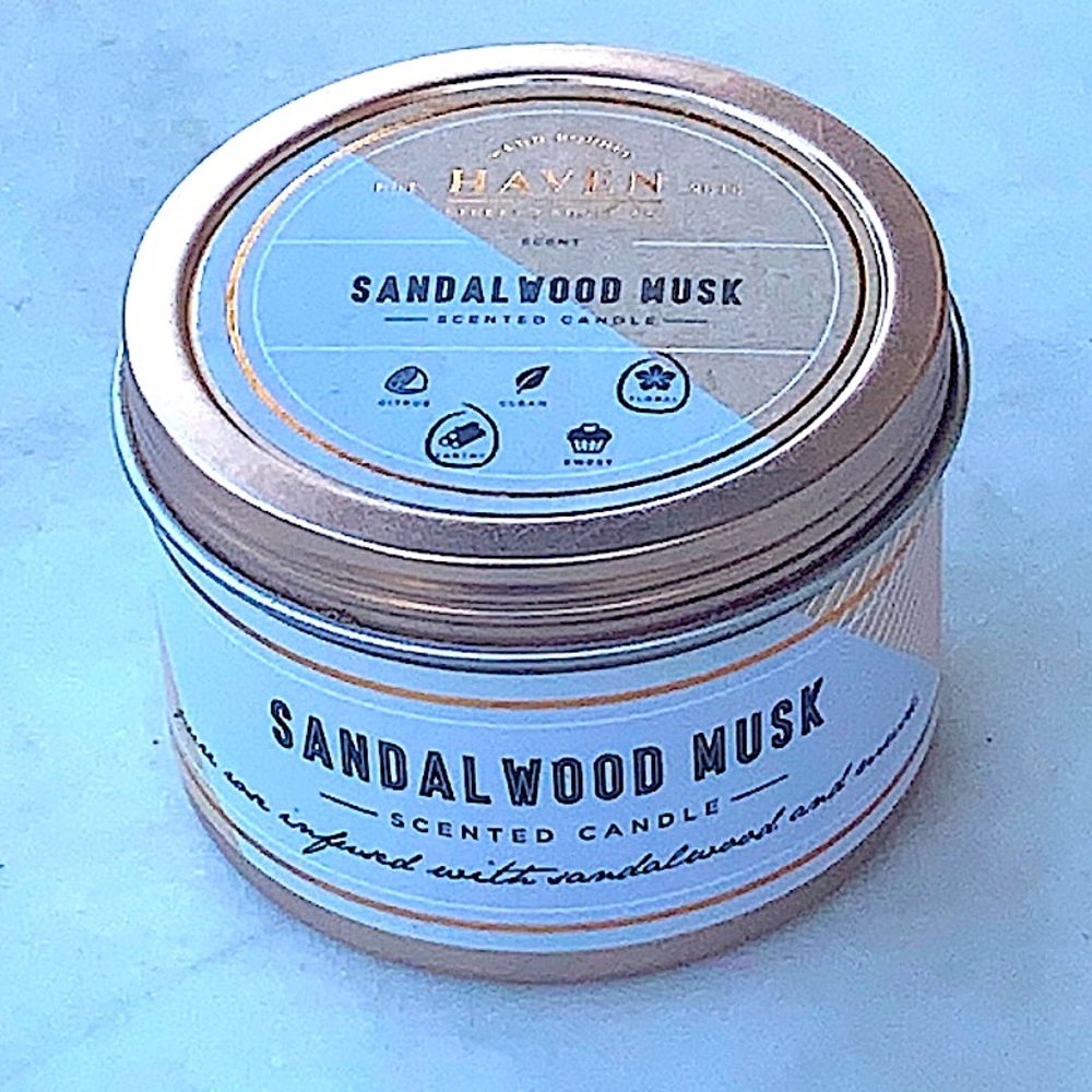 HAVEN STREET CANDLE SANDALWOOD MUSK 1 WICK 4.16 Oz TIN NEW